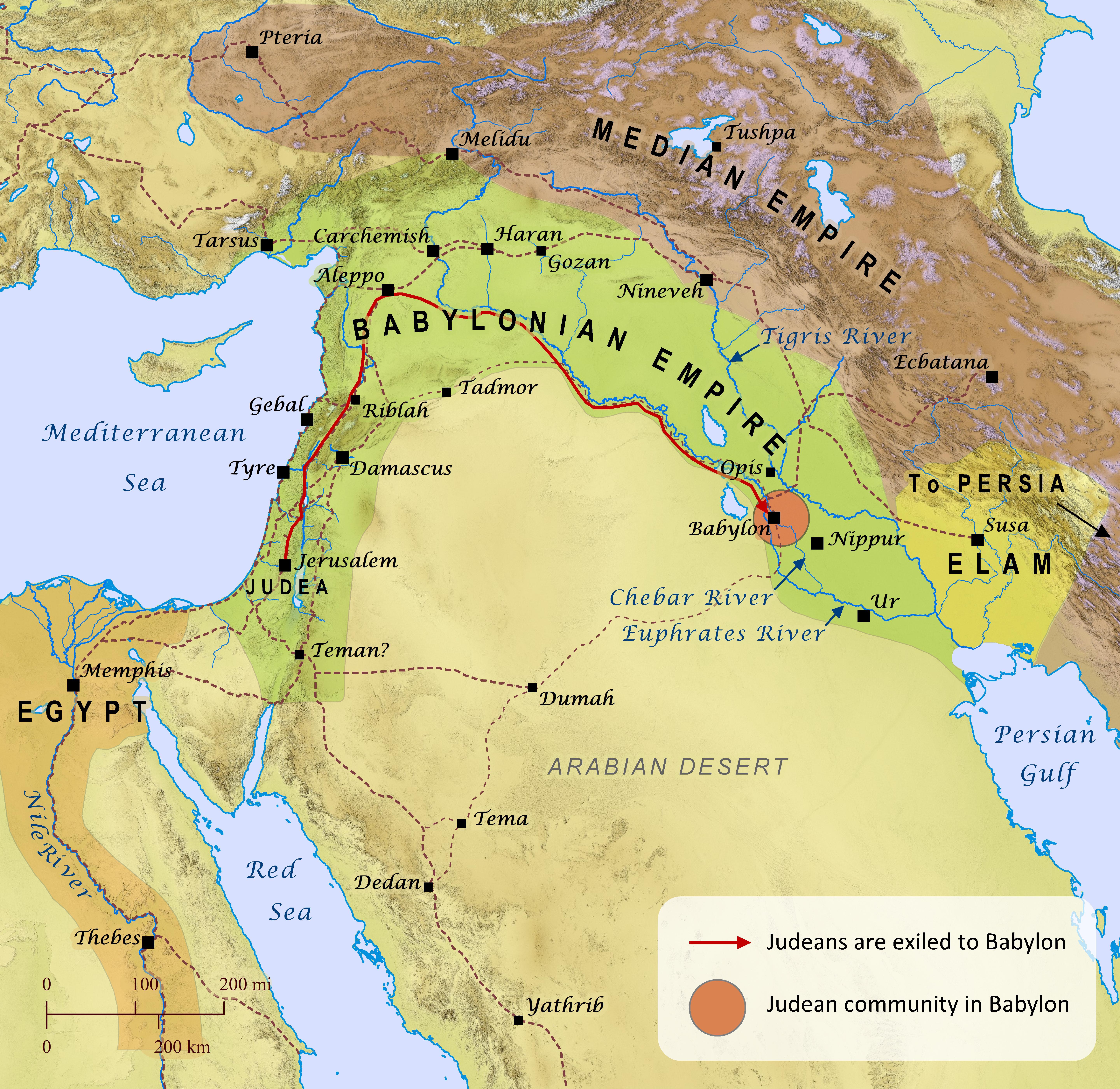 Babylonian Exile map